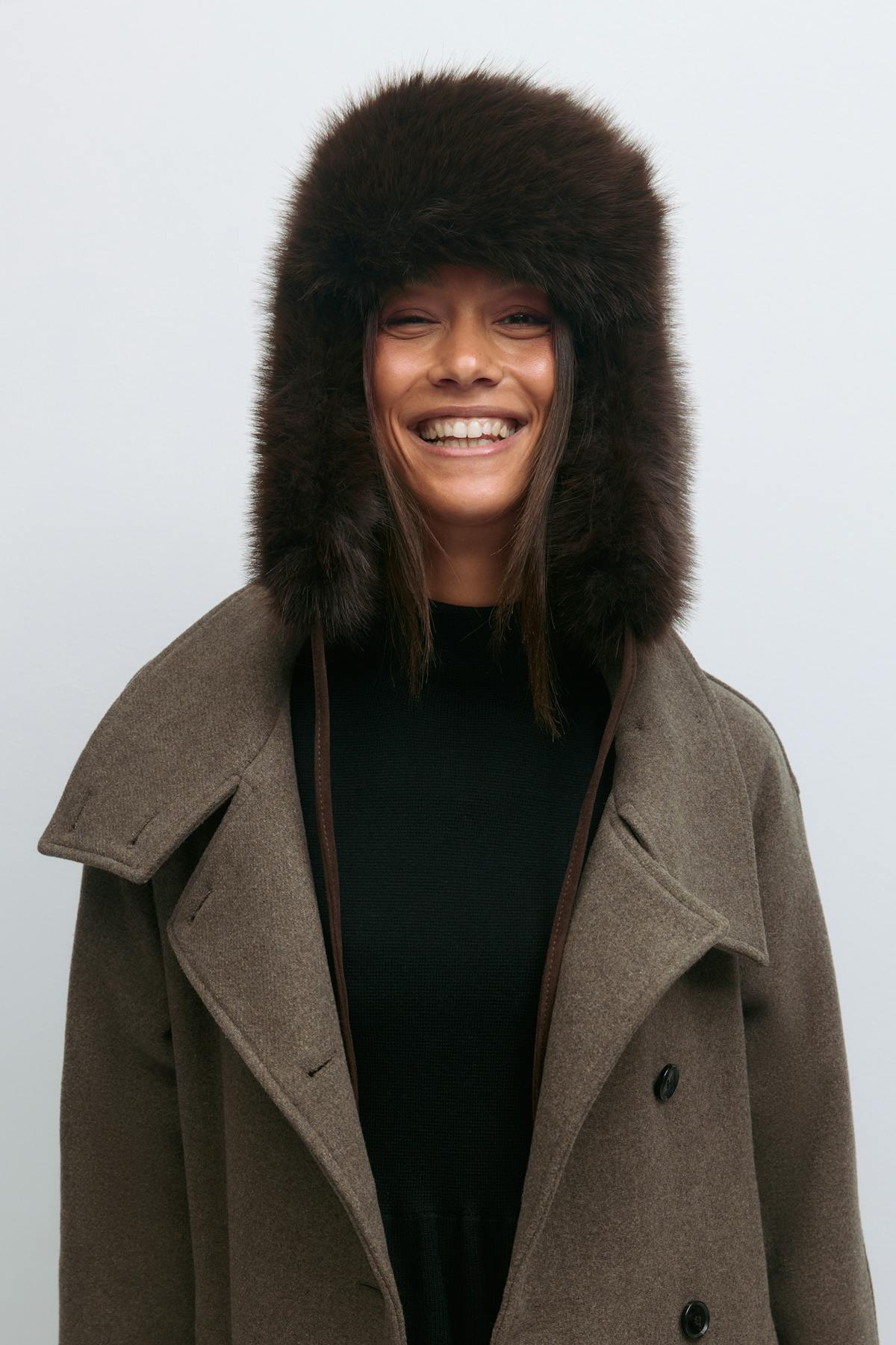 Faux fur trapper hat
