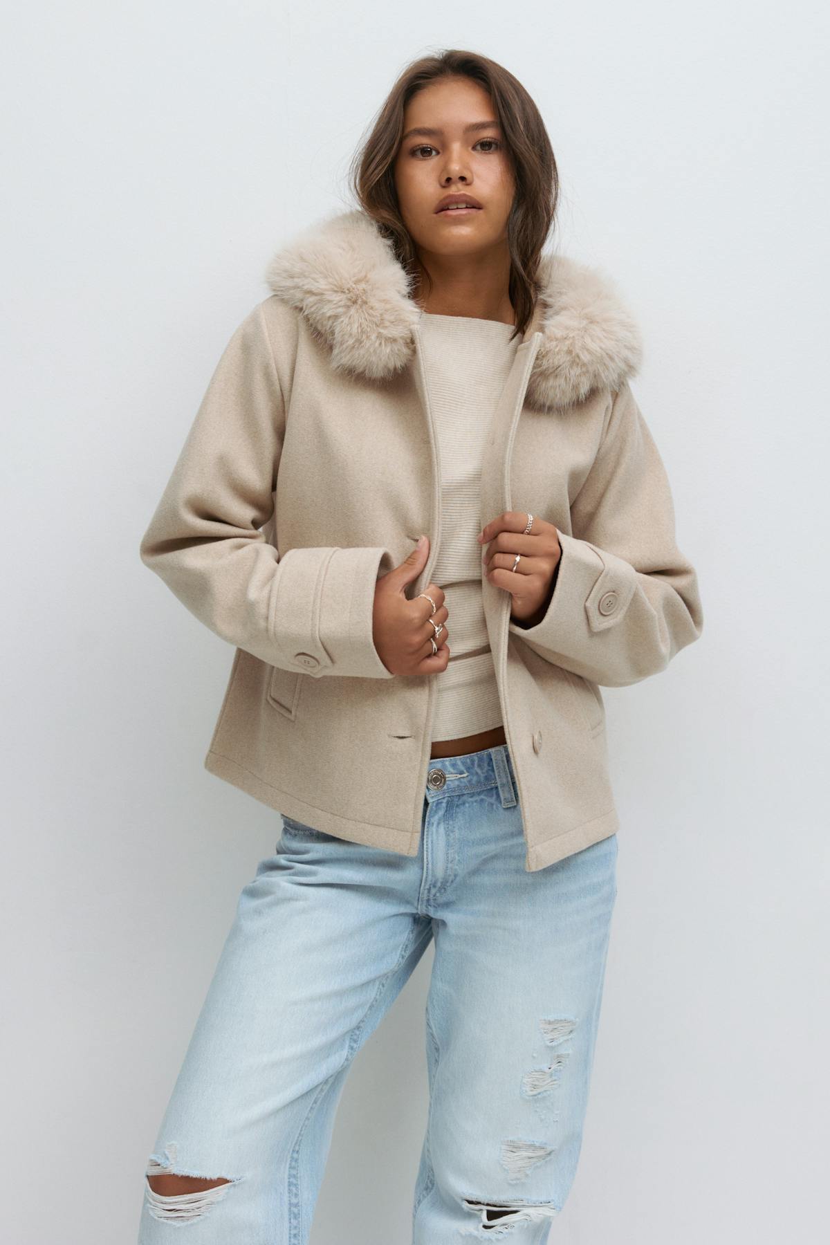Y fur felt jacket