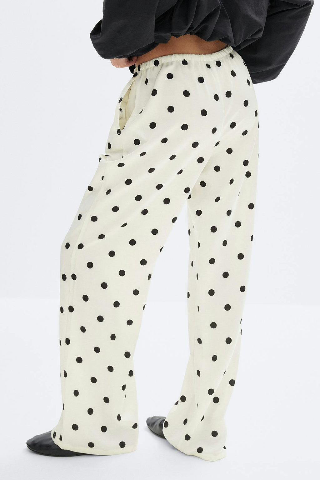 Drawstring satin trousers