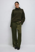 Drawstring satin trousers