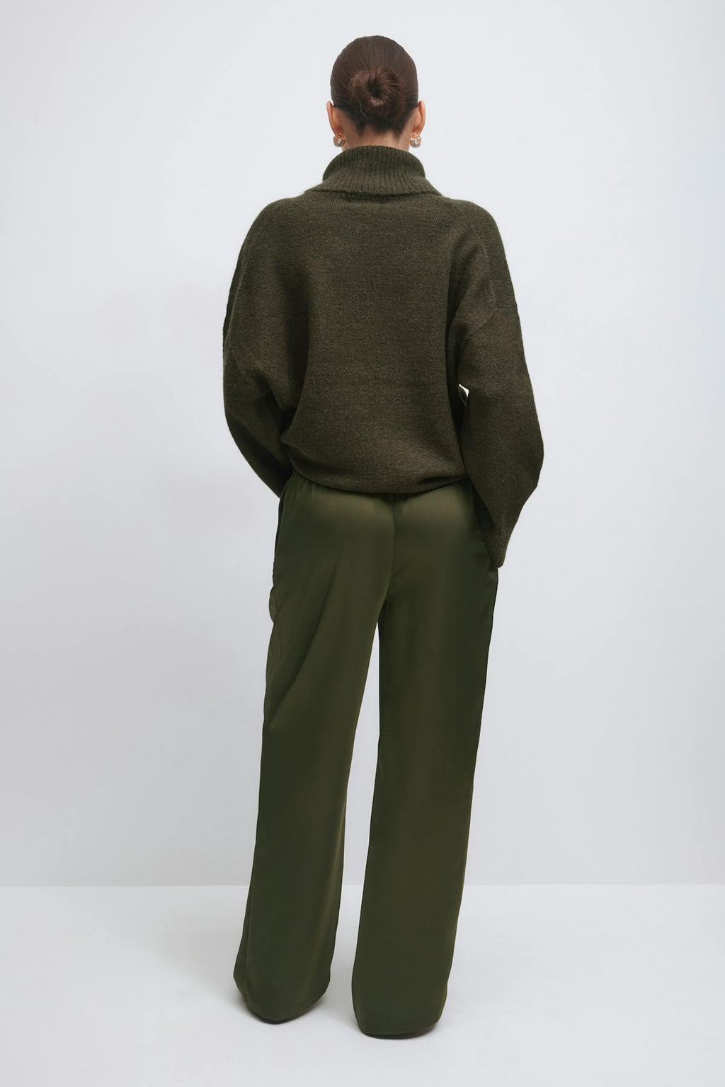 Drawstring satin trousers