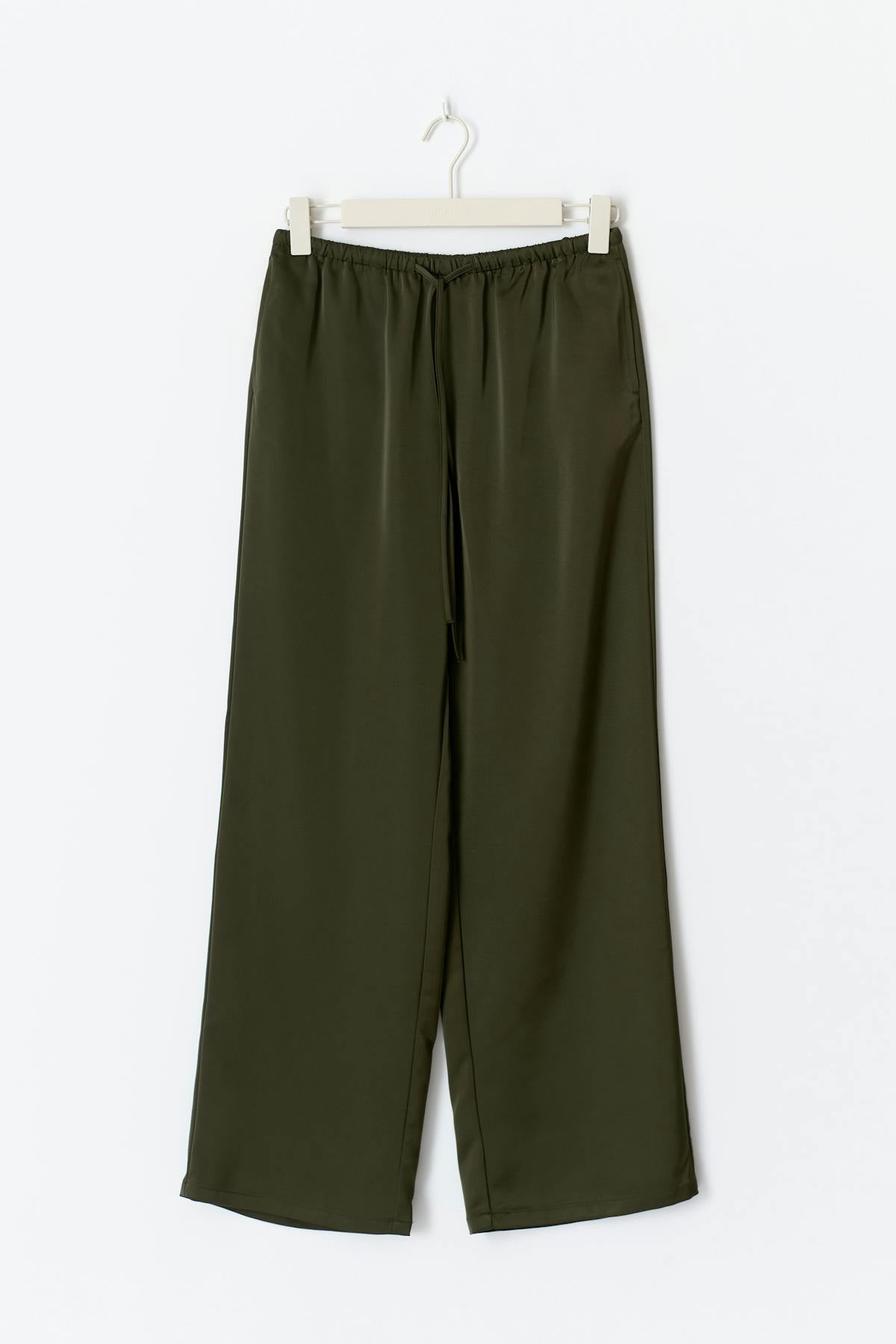 Drawstring satin trousers
