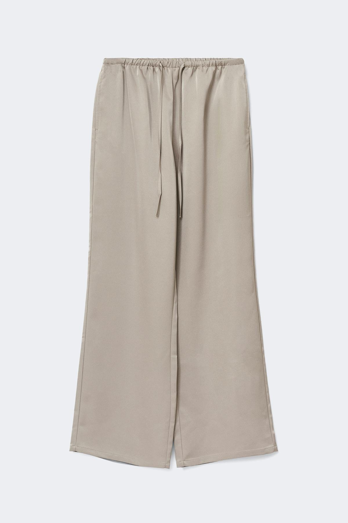 Drawstring satin trousers