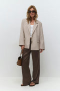 Drawstring satin trousers