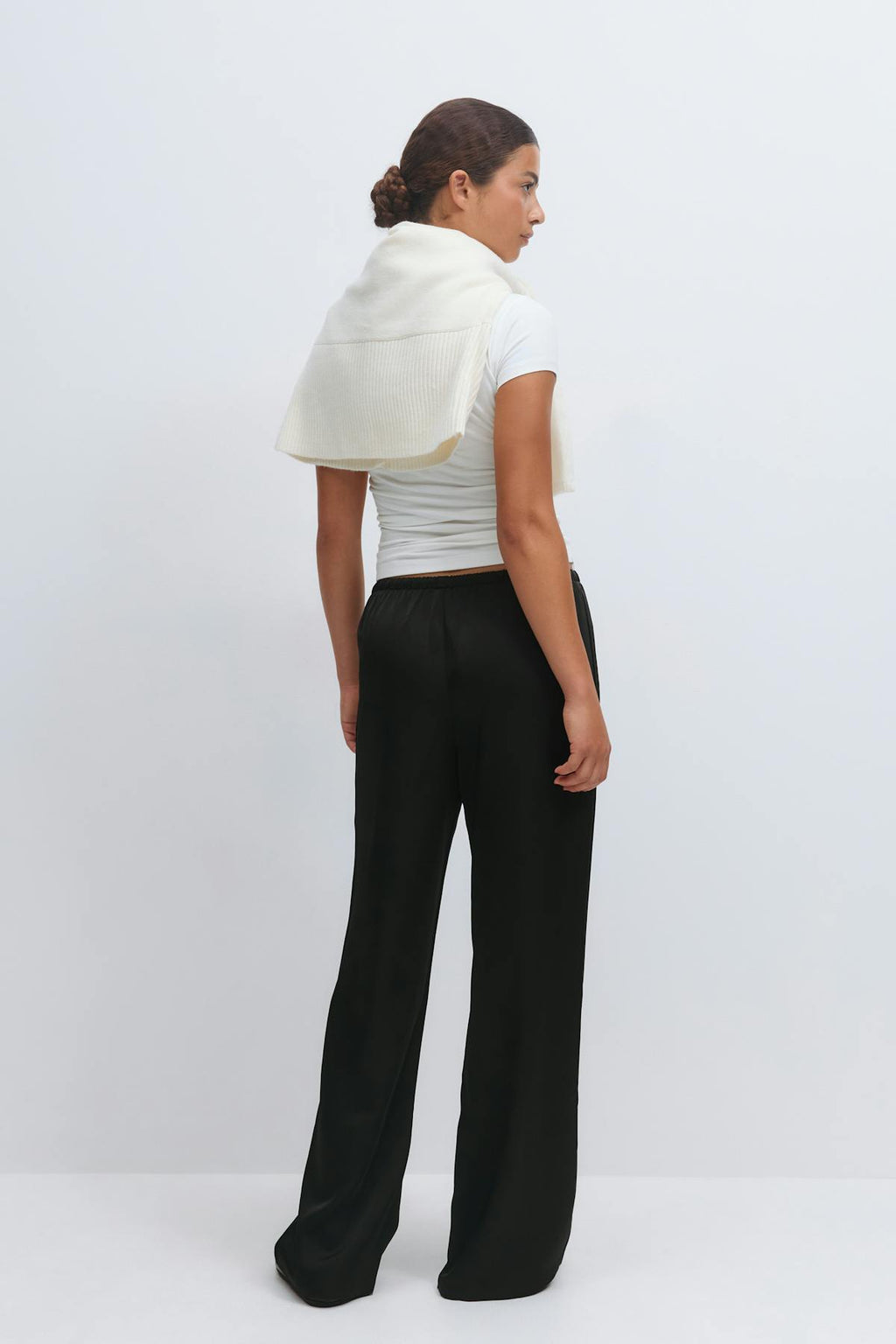 Drawstring satin trousers