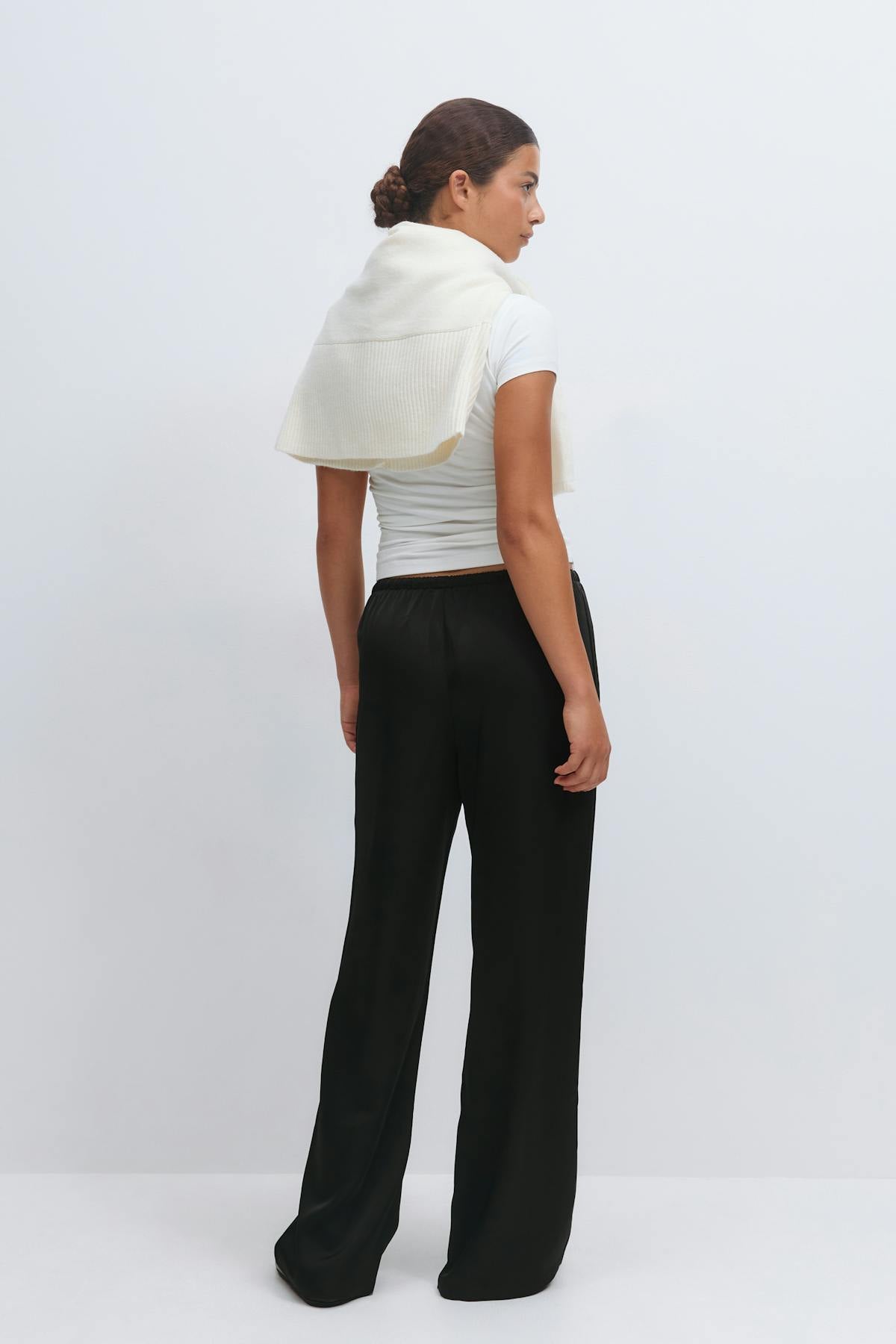 Drawstring satin trousers