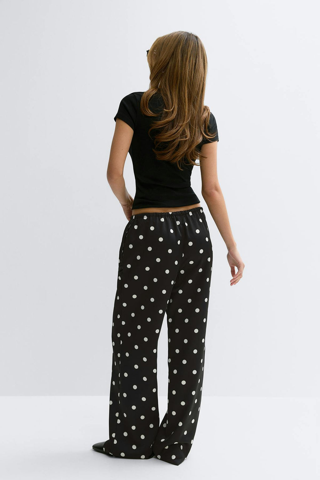 Drawstring satin trousers