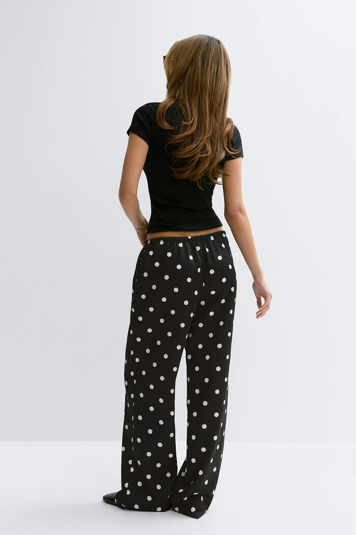 Drawstring satin trousers