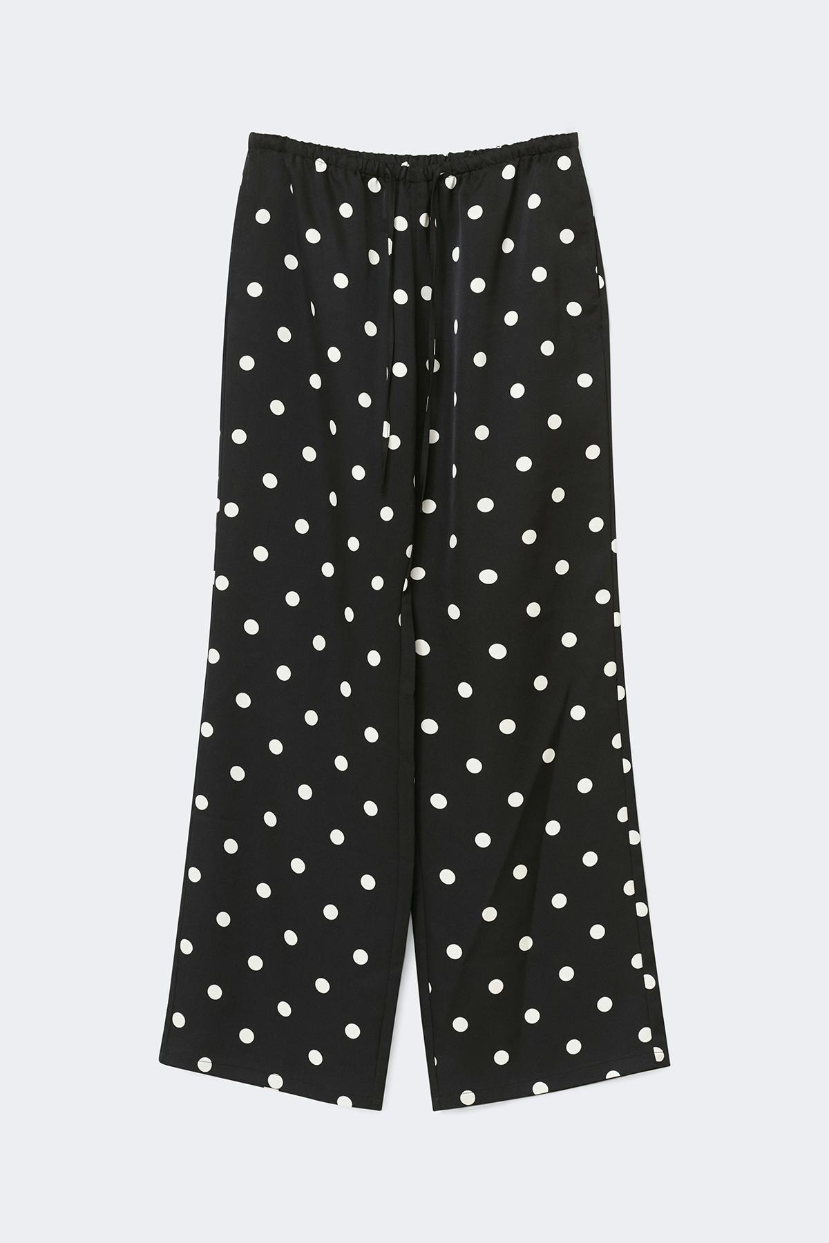 Drawstring satin trousers
