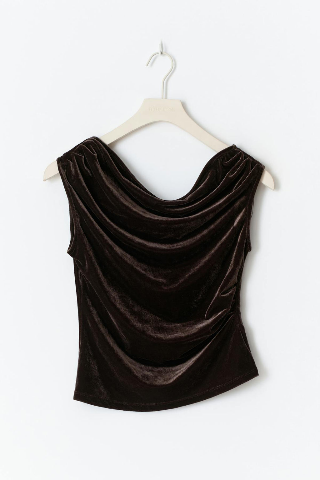 Asymmetric velvet top