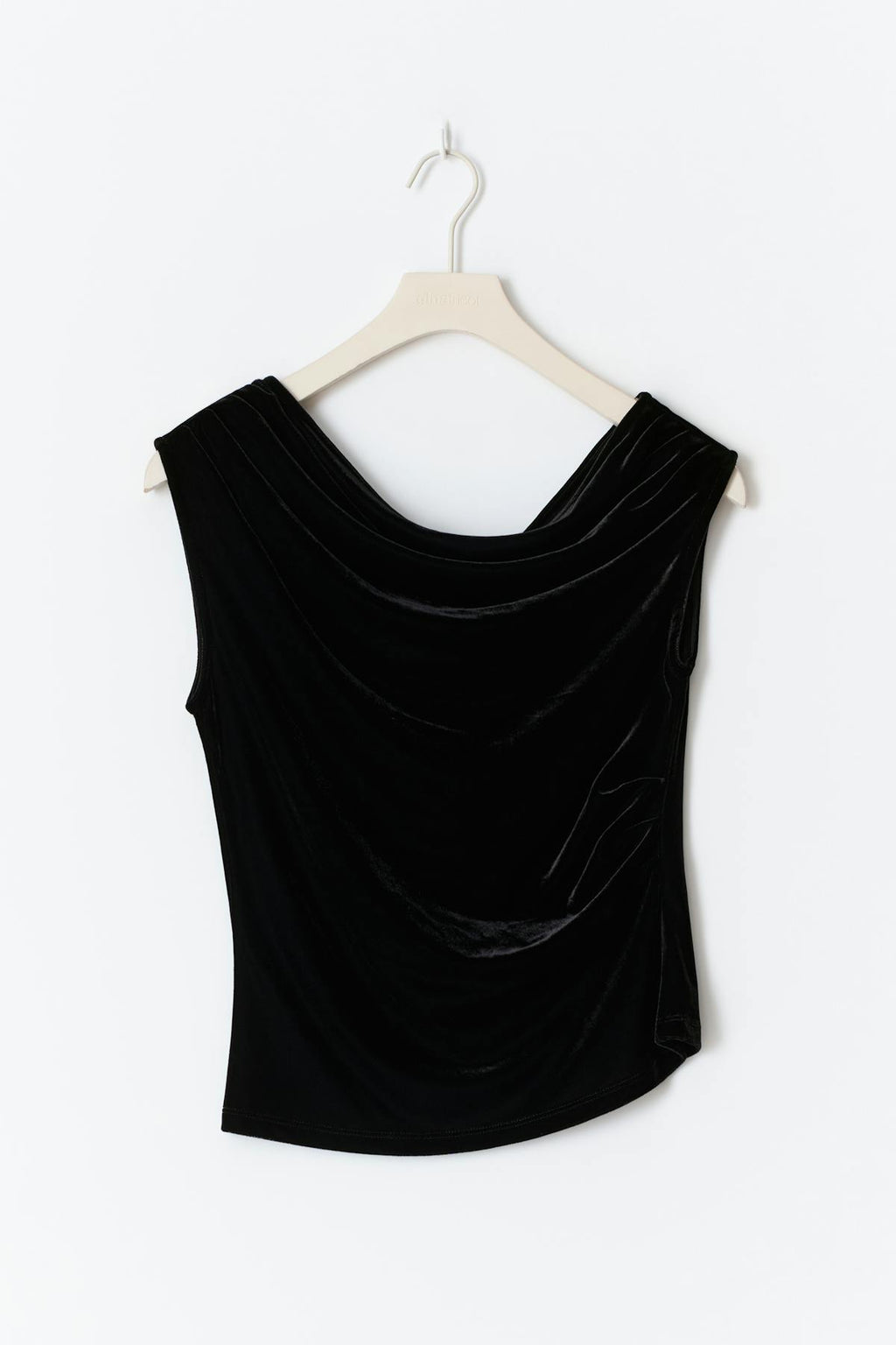 Asymmetric velvet top