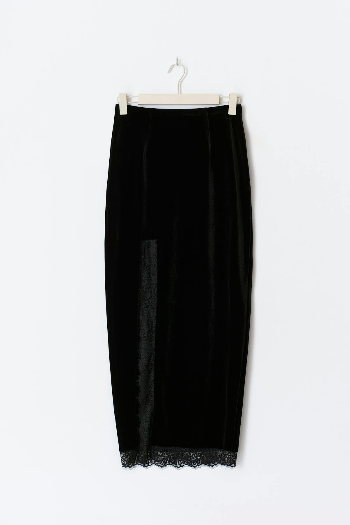 Velvet maxi skirt