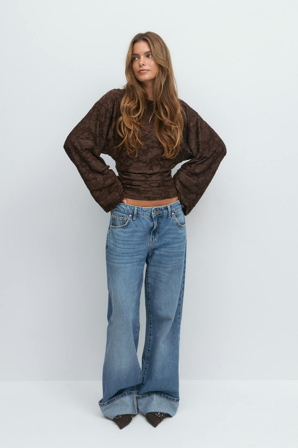 Crewneck textured top