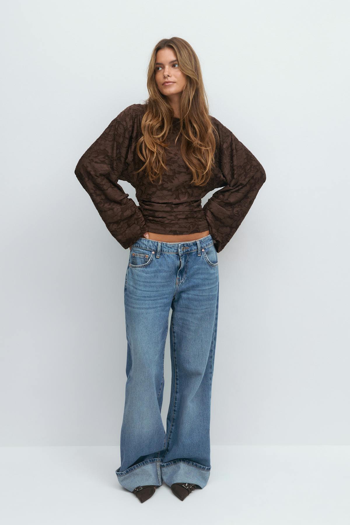 Crewneck textured top