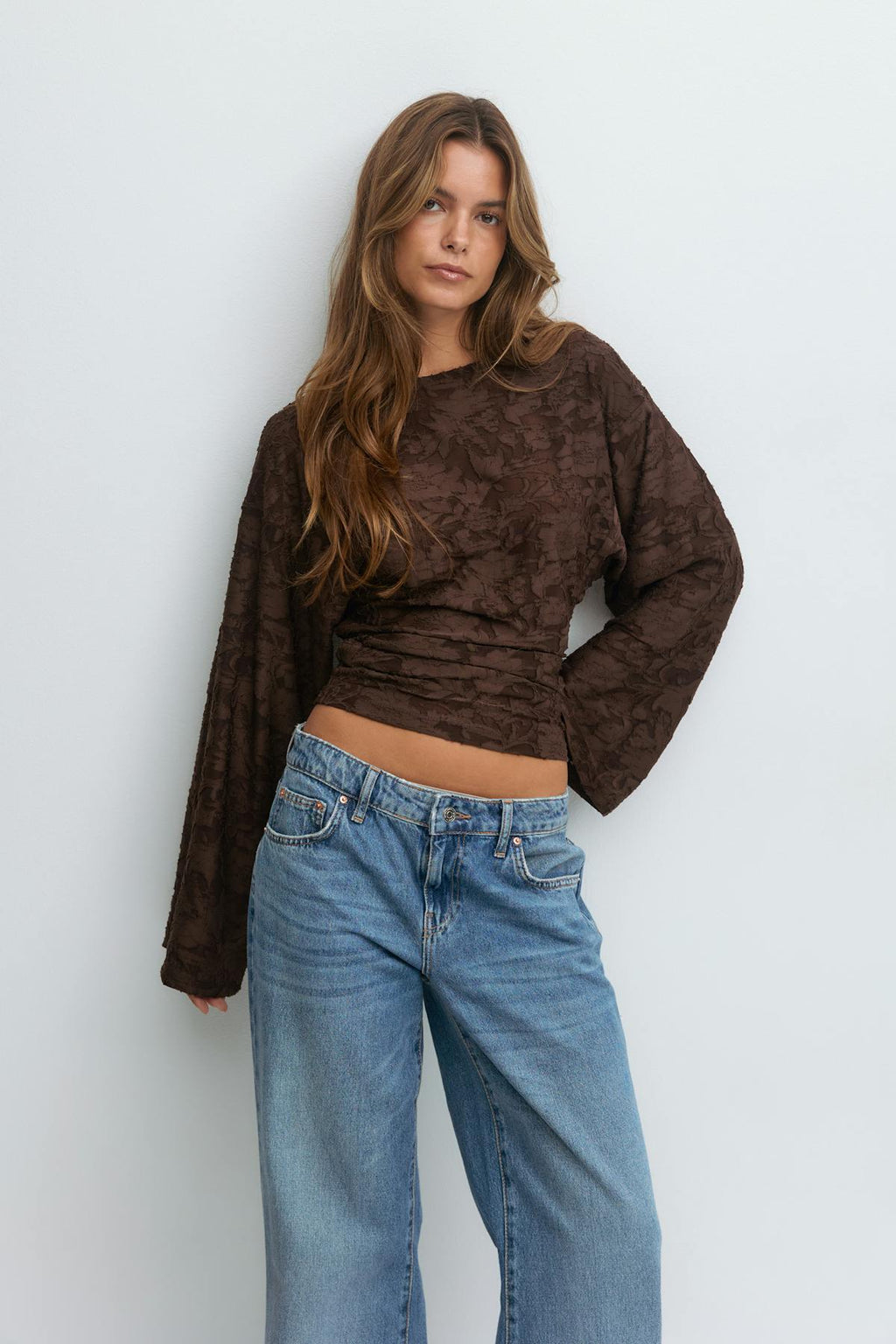 Crewneck textured top