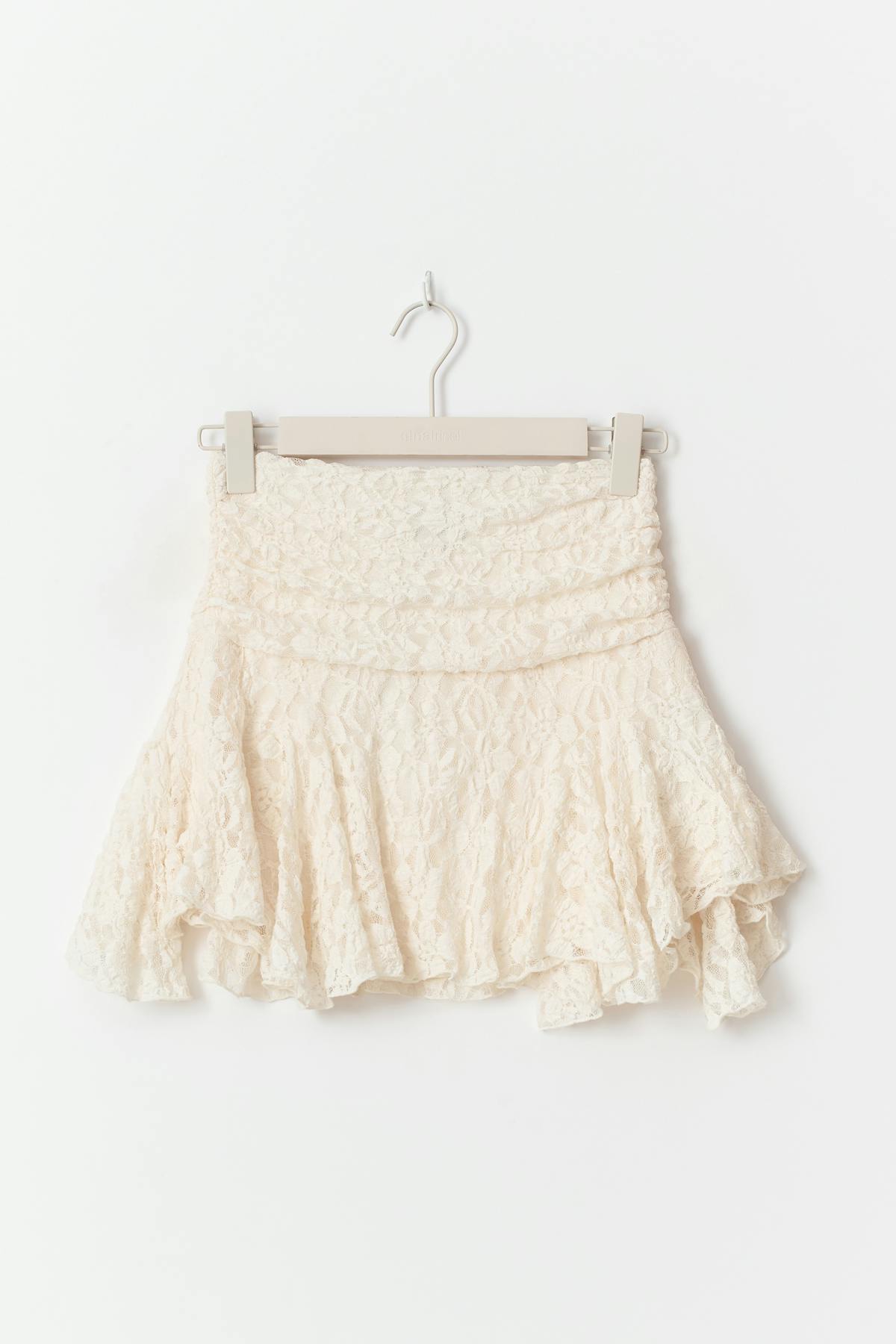Asymmetric lace skirt