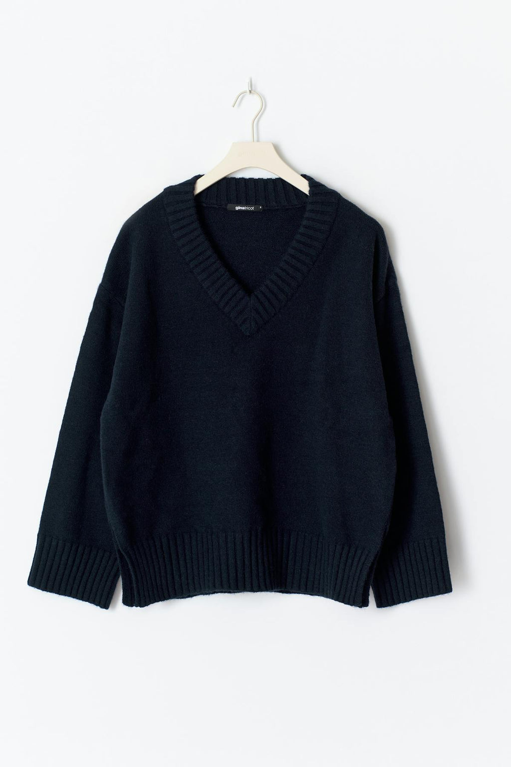 V-neck knitted sweater