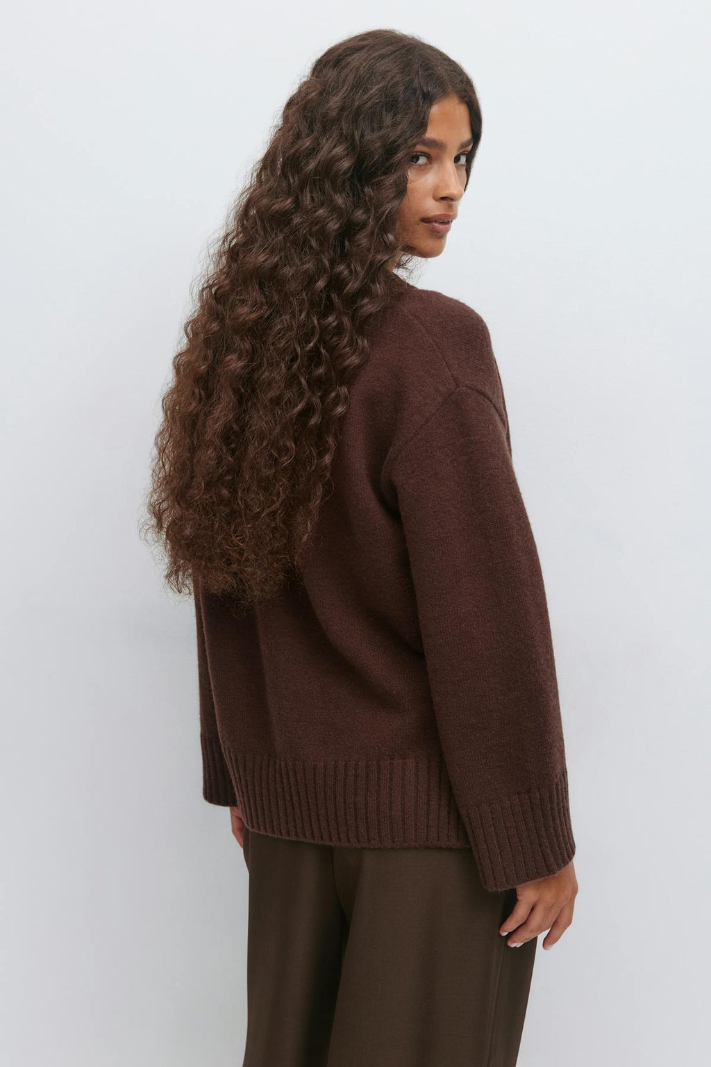 V-neck knitted sweater