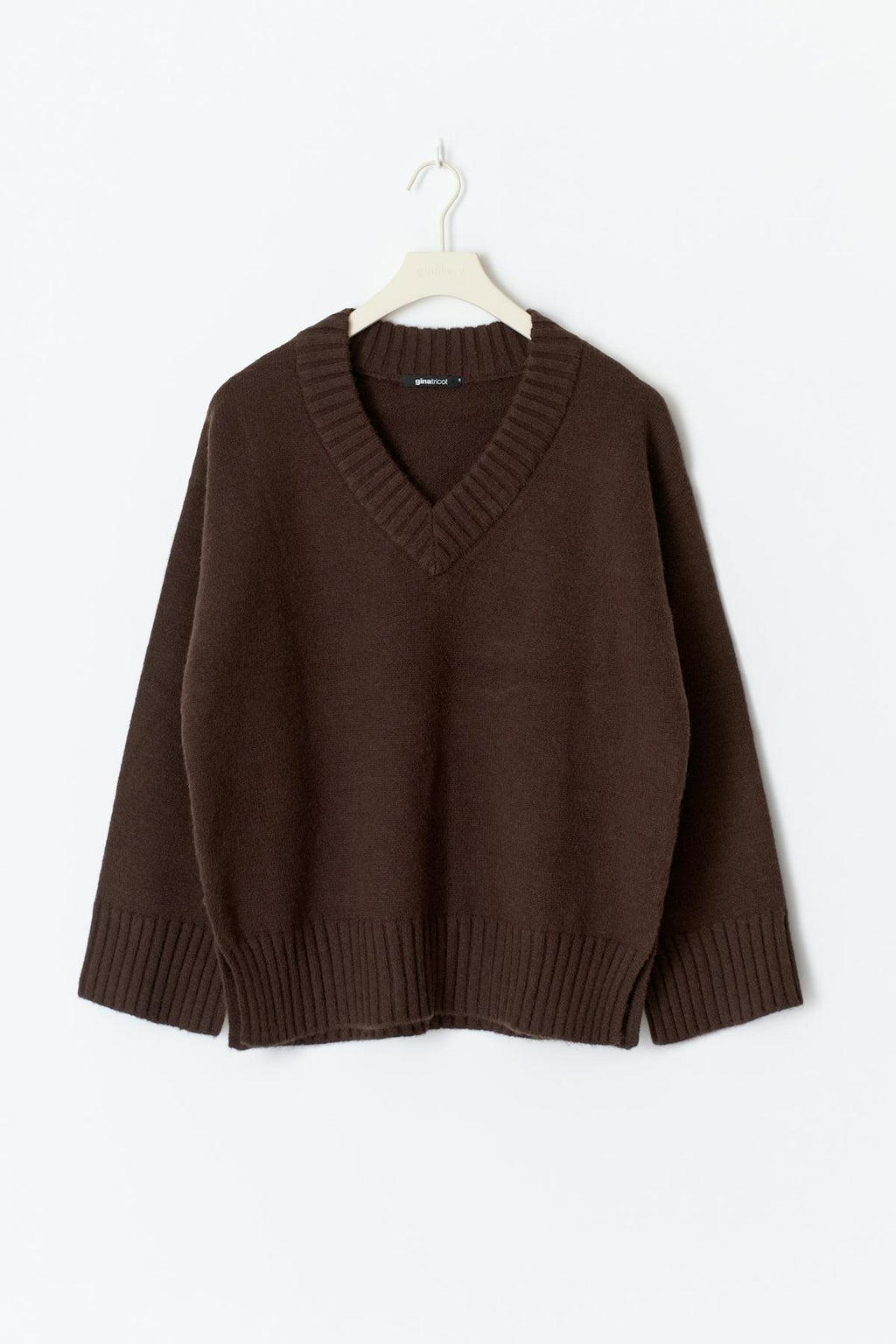 V-neck knitted sweater
