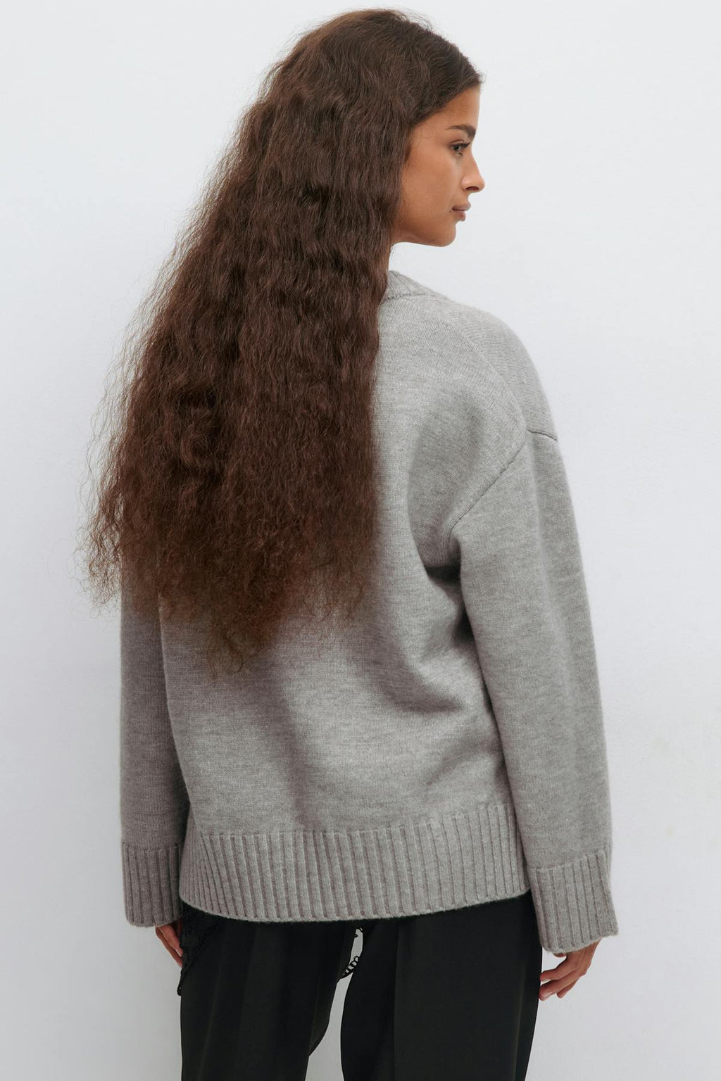 V-neck knitted sweater