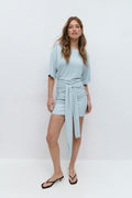 Tie shortsleeve dress