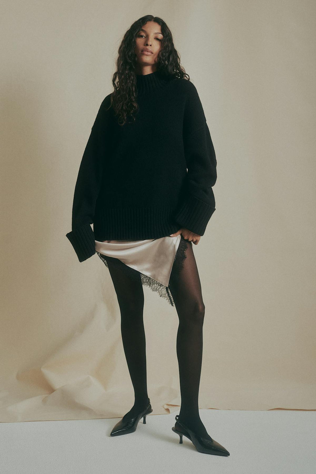 Turtleneck wool knit sweater