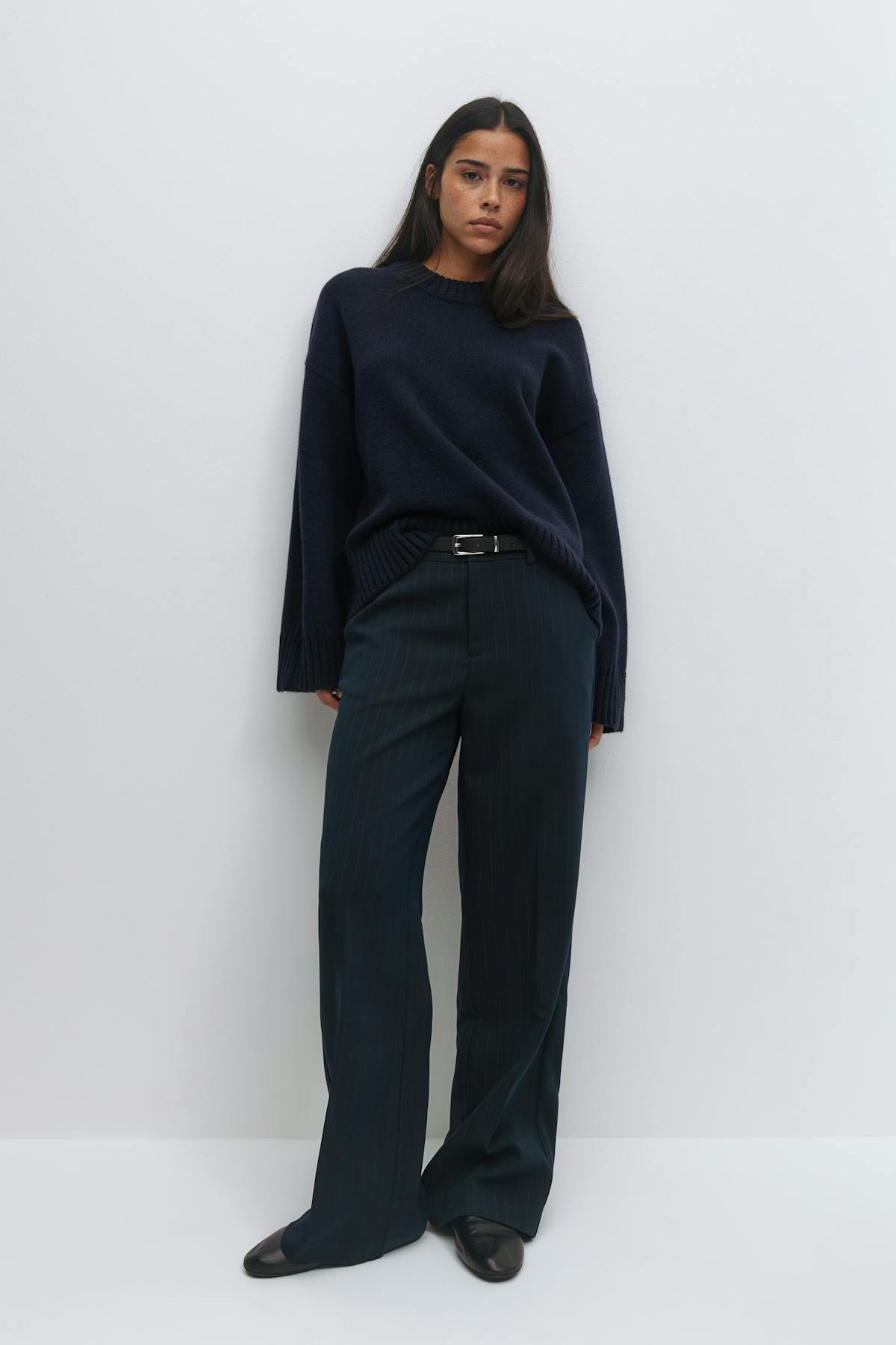 Crew neck knitted sweater