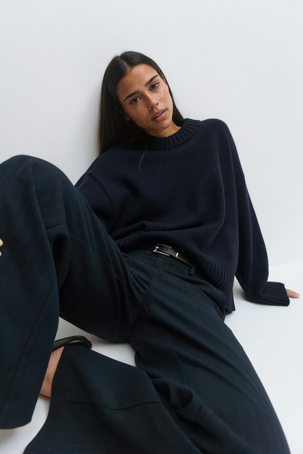 Crew neck knitted sweater