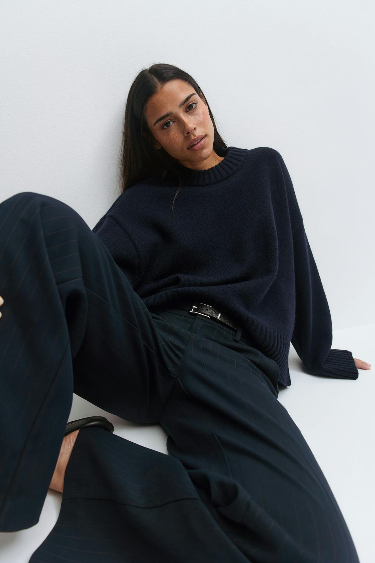 Crew neck knitted sweater