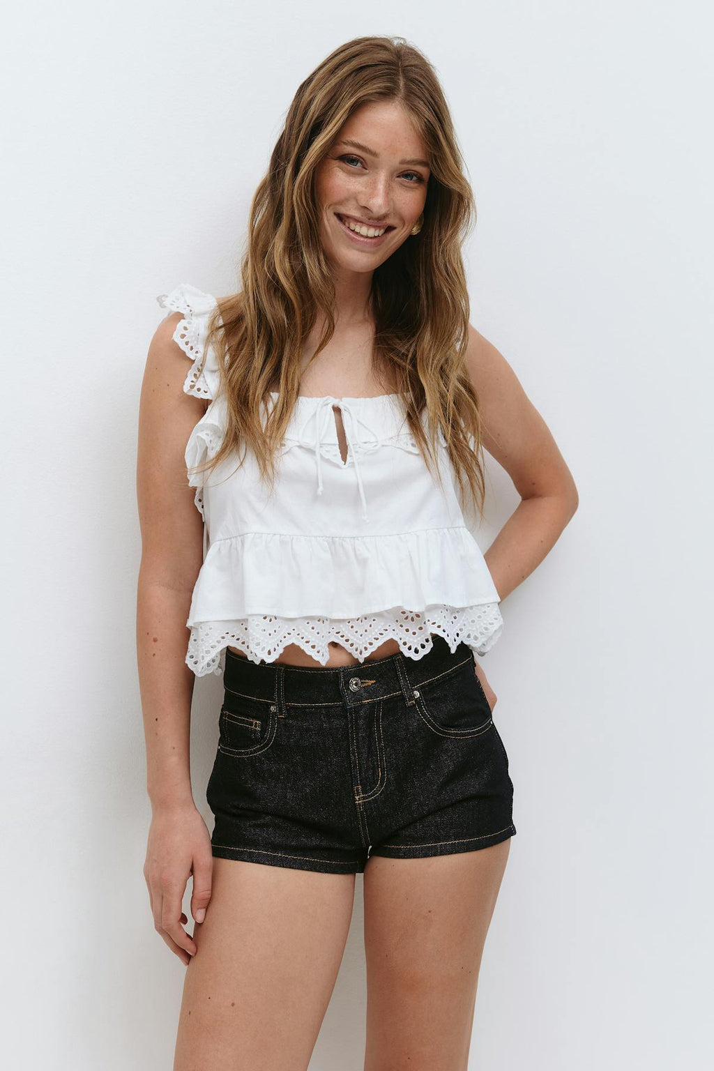 Micro denim shorts