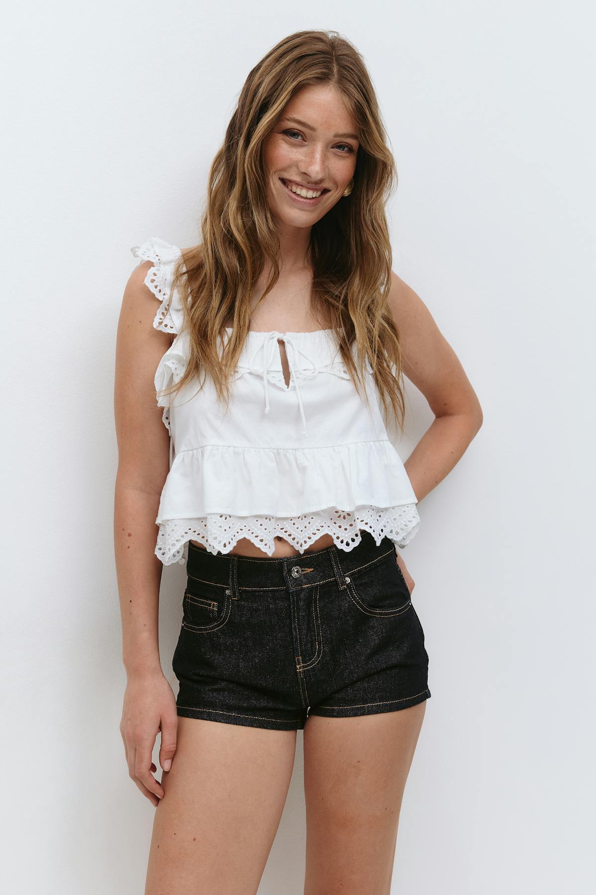 Micro denim shorts