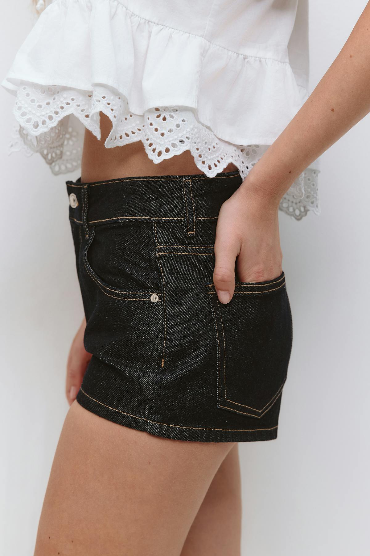 Micro denim shorts