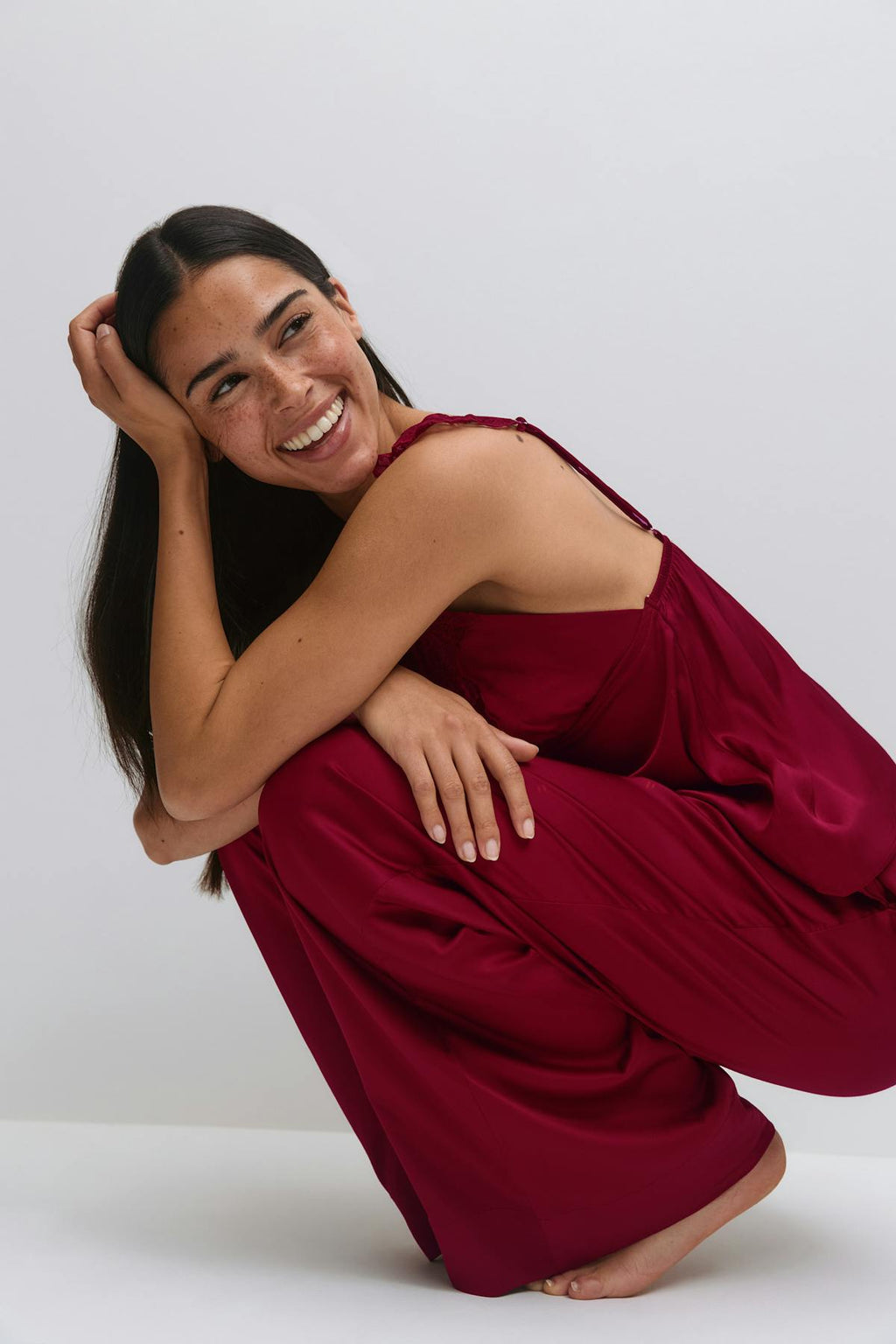 Satin loungewear trousers