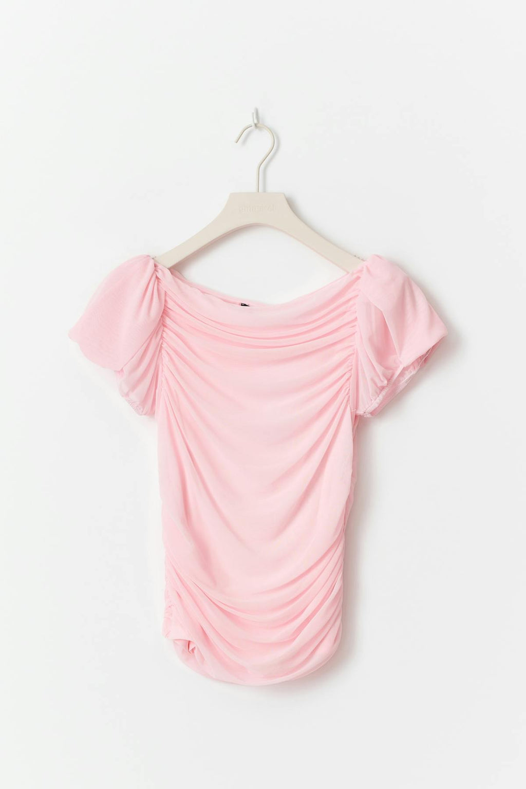 Puff sleeve mesh top