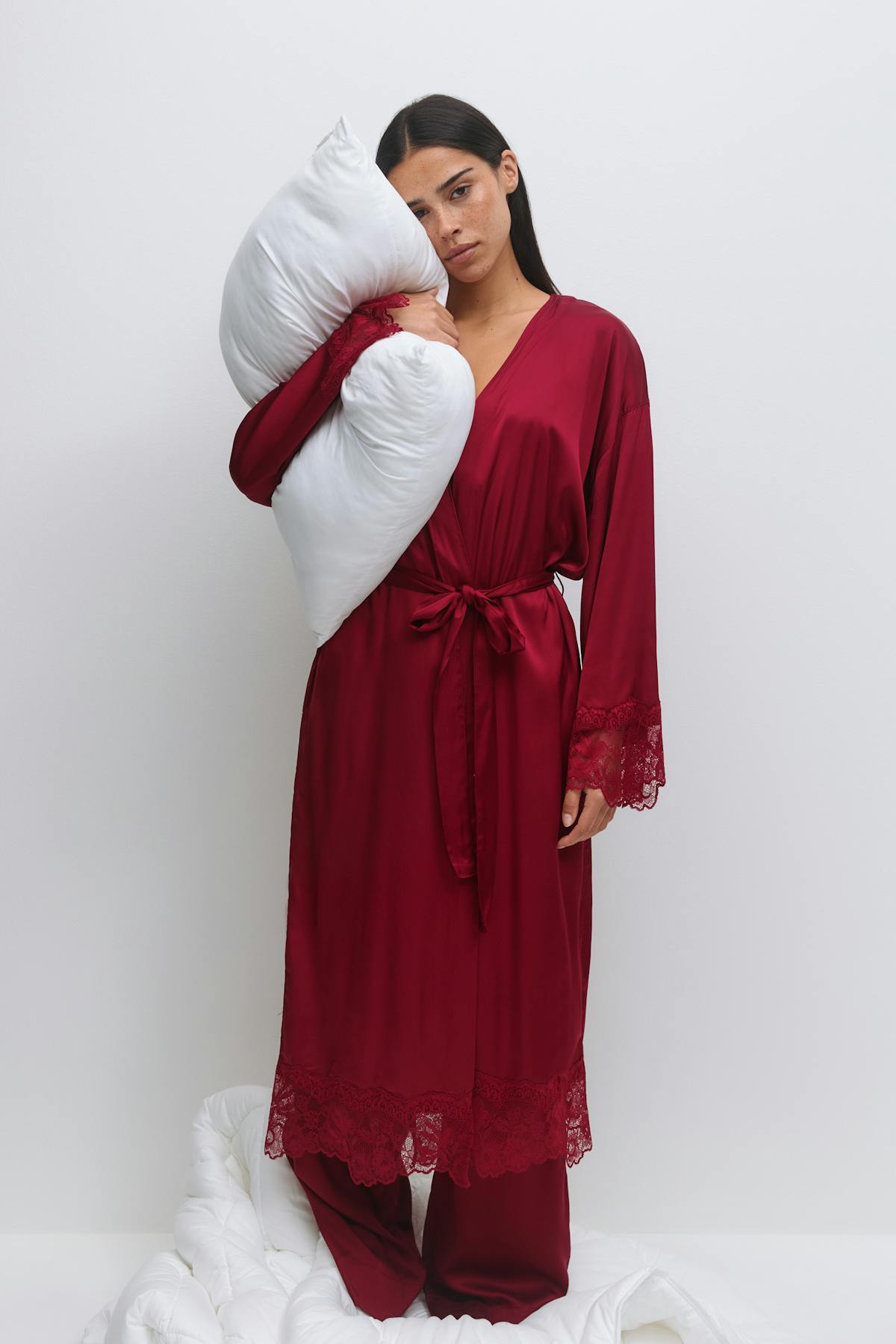 Satin loungewear robe