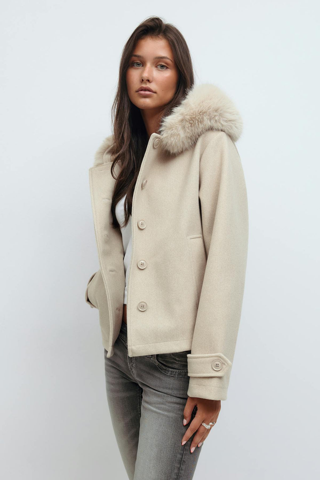 Y fur felt jacket