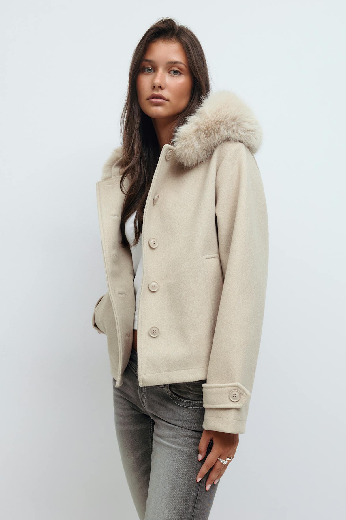 Y fur felt jacket