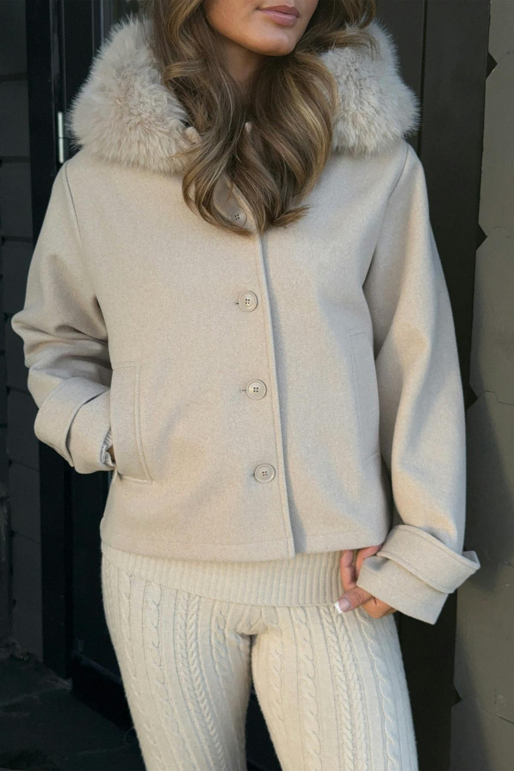Y fur felt jacket