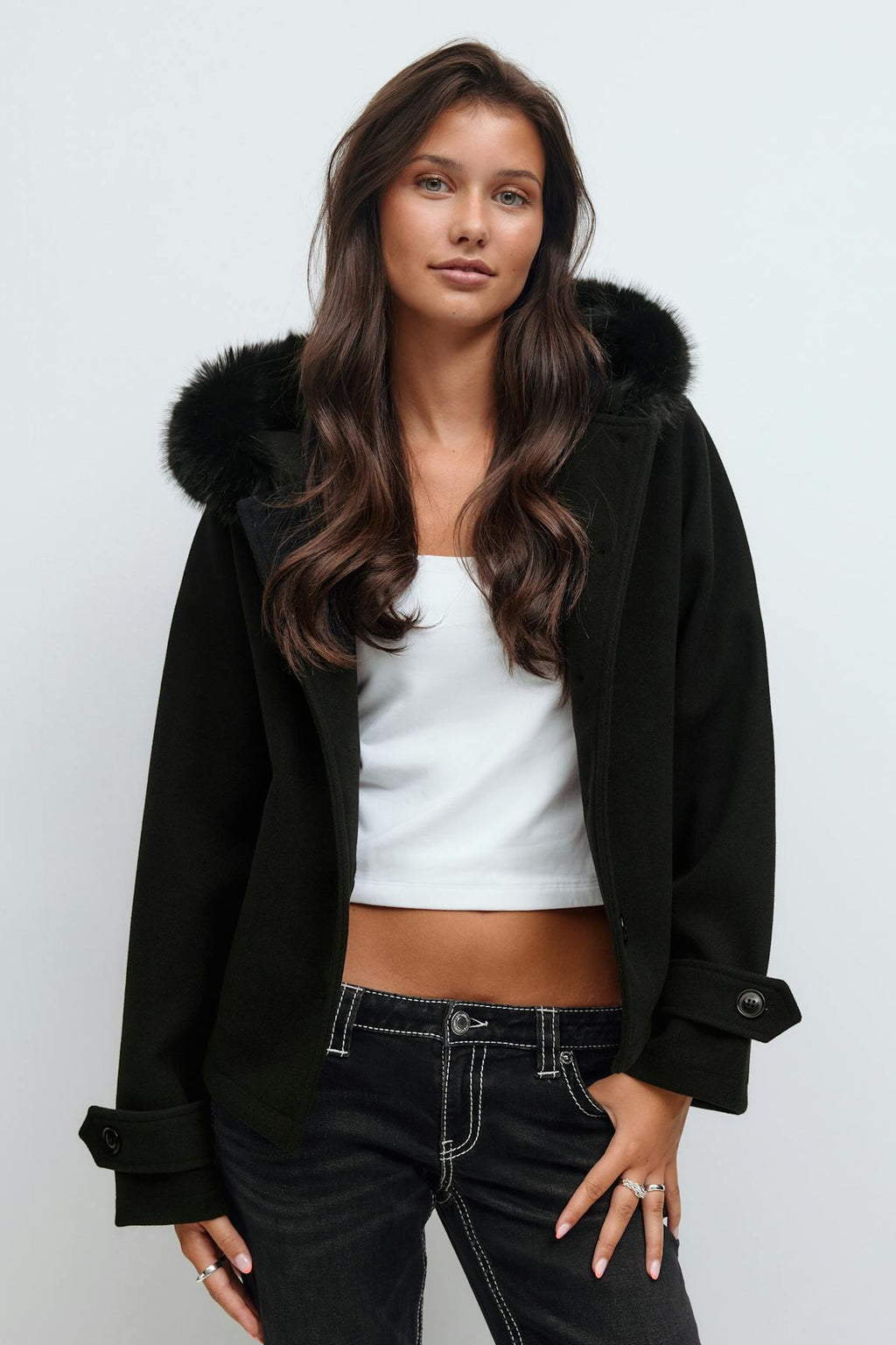 Y fur felt jacket