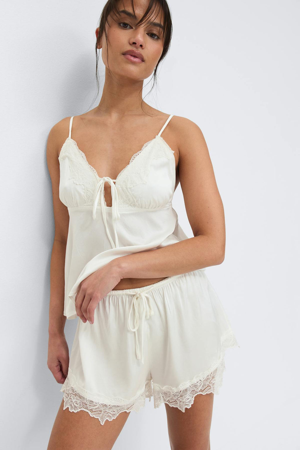 Satin loungewear shorts