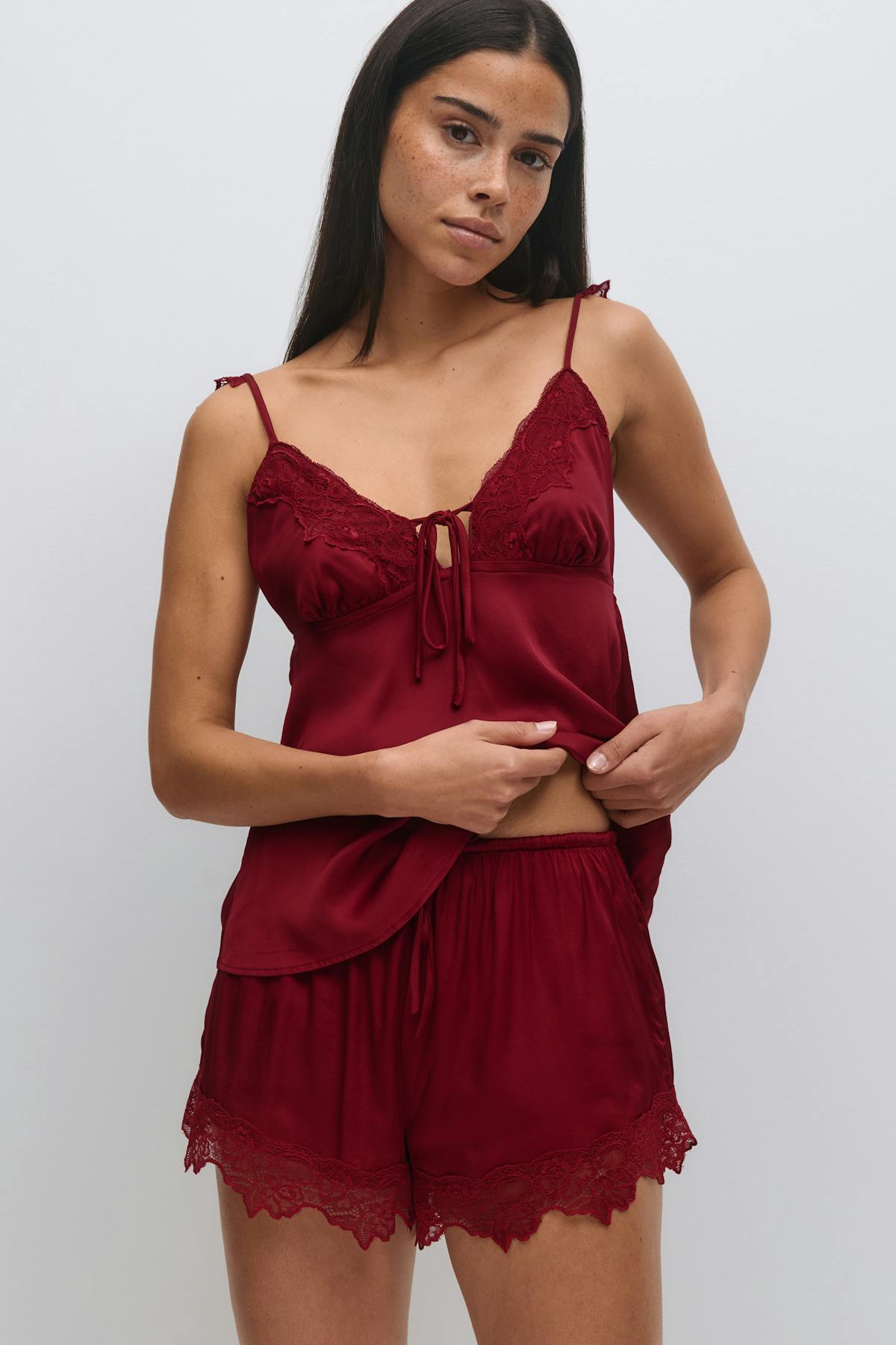Satin loungewear shorts