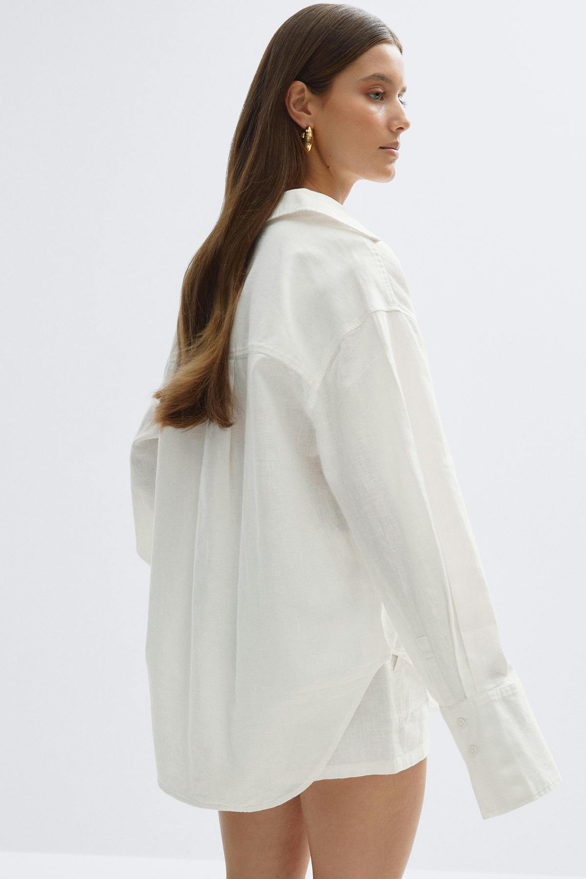 Oversized linen blend shirt