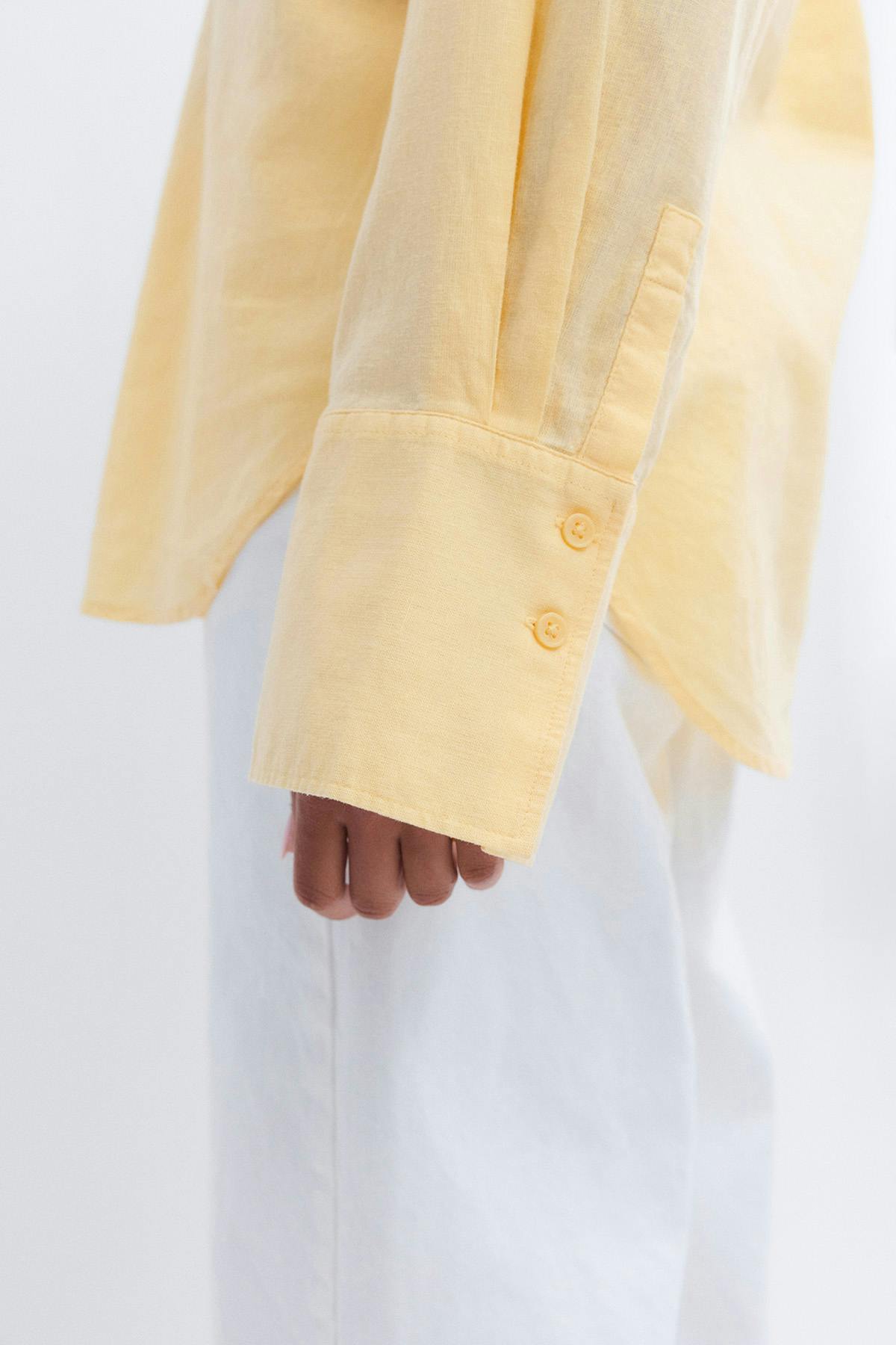 Oversized linen blend shirt
