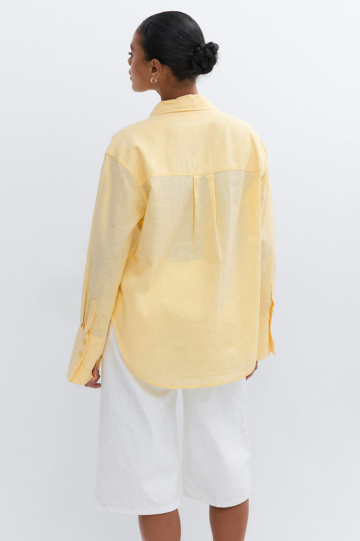Oversized linen blend shirt
