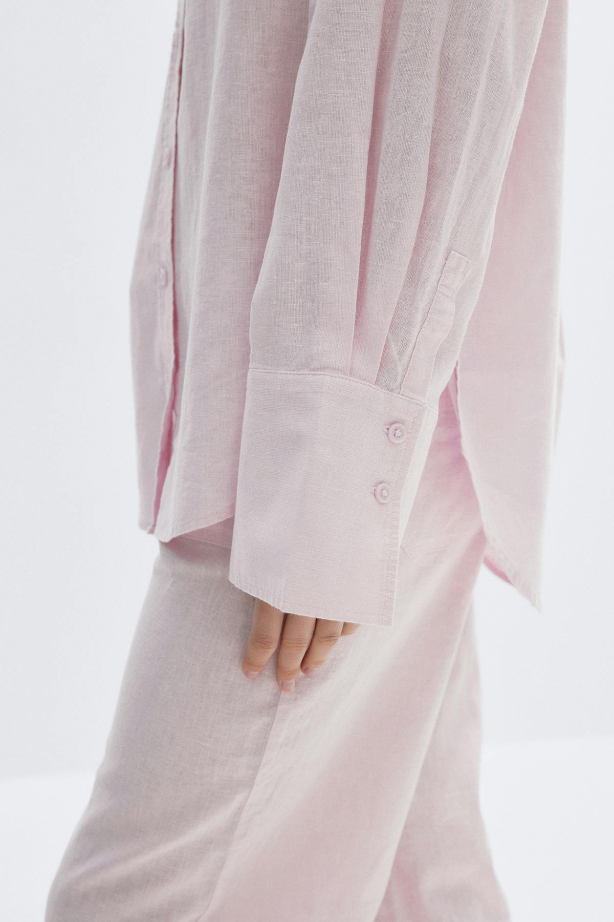 Oversized linen blend shirt
