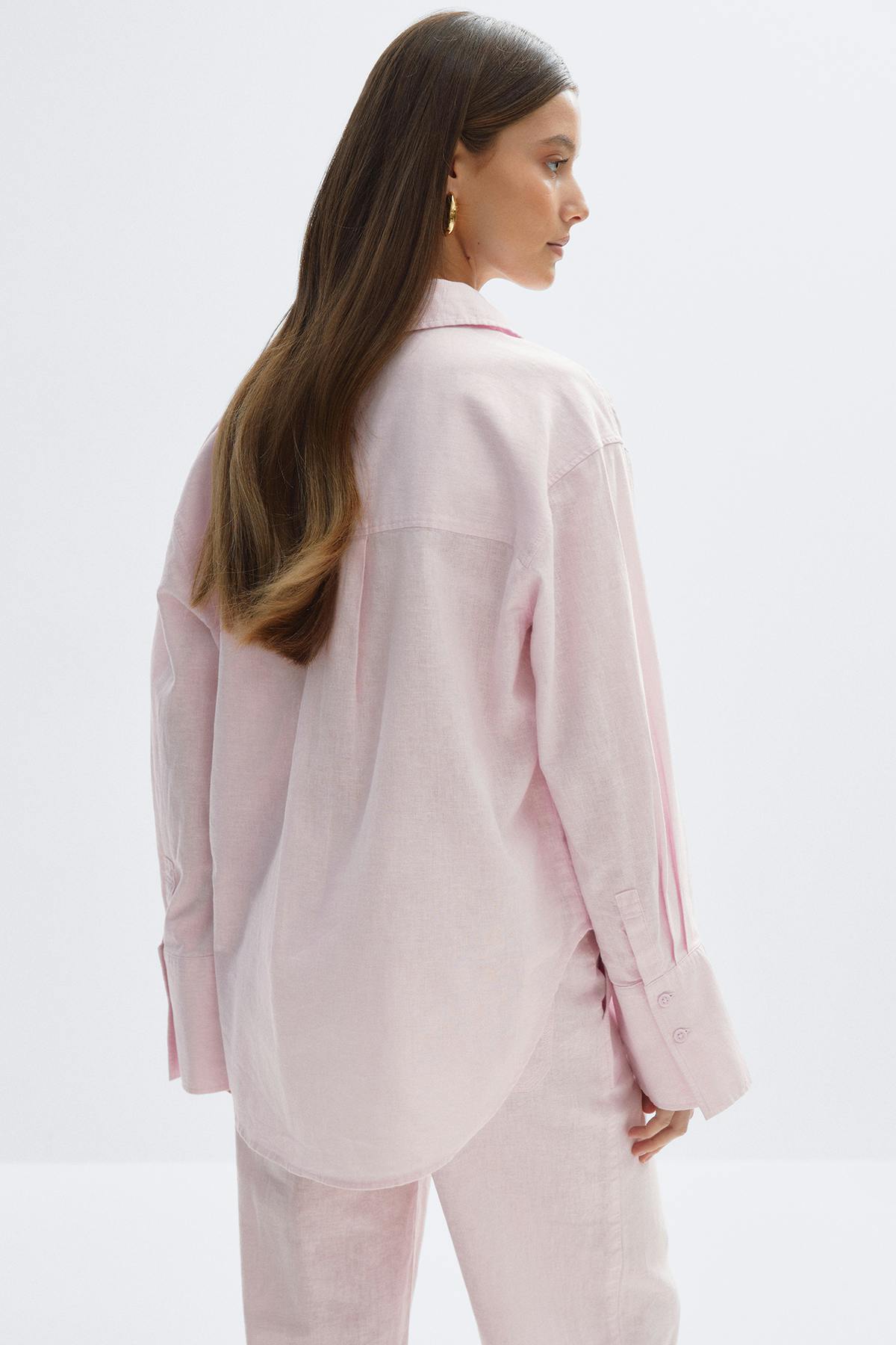 Oversized linen blend shirt