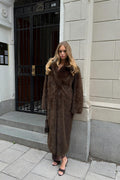 Faux fur long coat