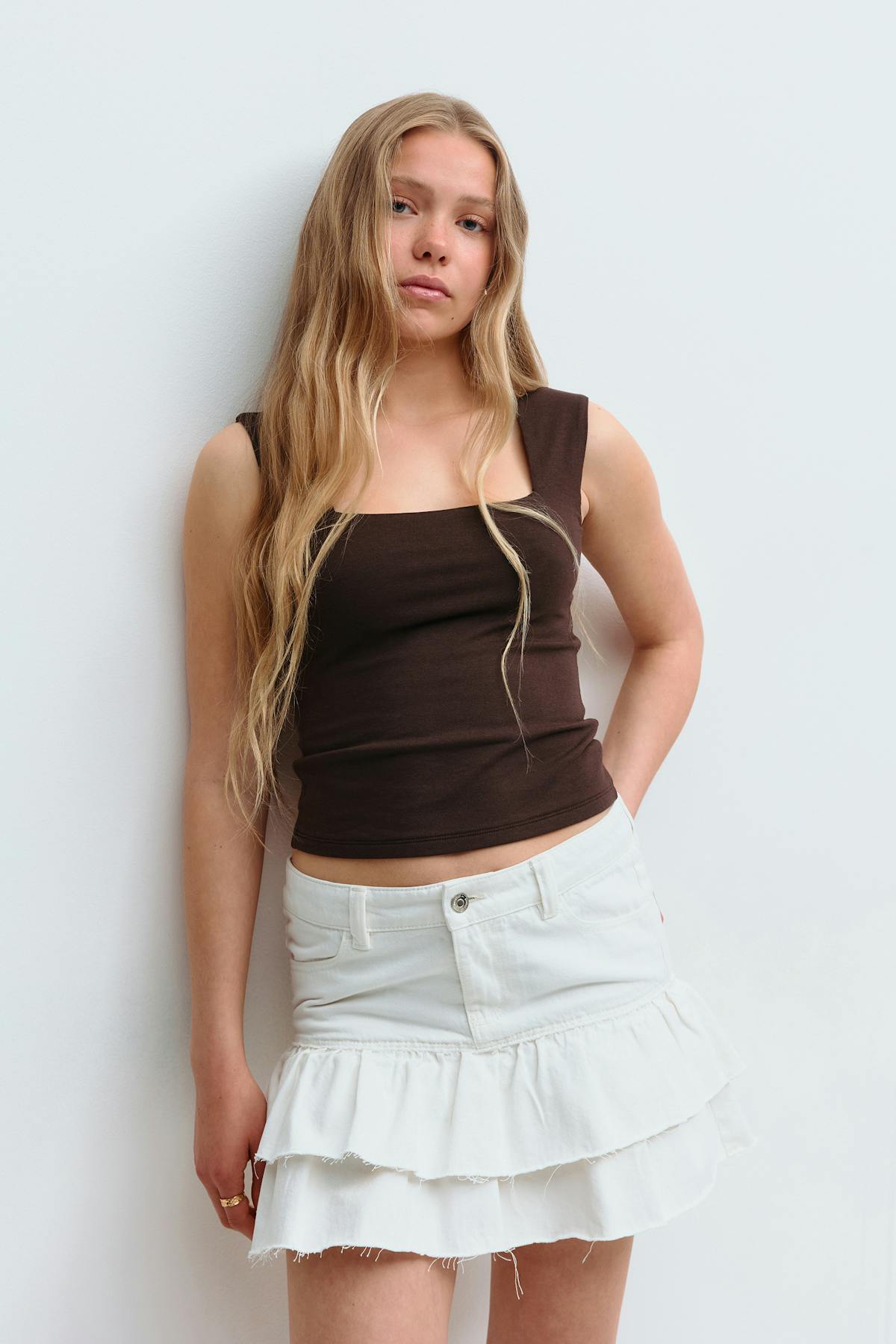 Y square neck top