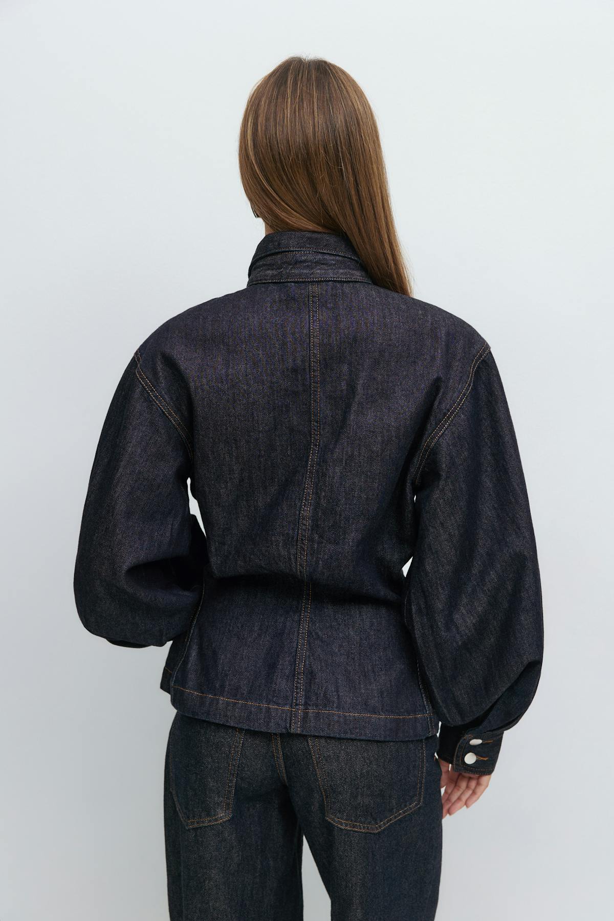 Fitted tie denim shirt