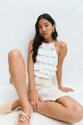 Frill halterneck top